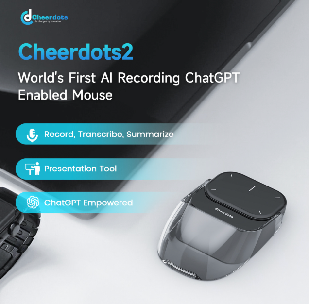 Cheerdots2 Multifunctional Air Mouse – Bluetooth Wireless Touchpad, Presentation Clicker, and Voice Recorder