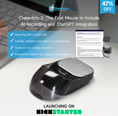 Cheerdots2 Multifunctional Air Mouse – Bluetooth Wireless Touchpad, Presentation Clicker, and Voice Recorder