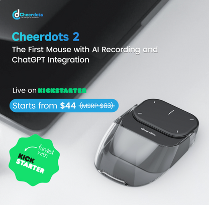 Cheerdots2 Multifunctional Air Mouse – Bluetooth Wireless Touchpad, Presentation Clicker, and Voice Recorder