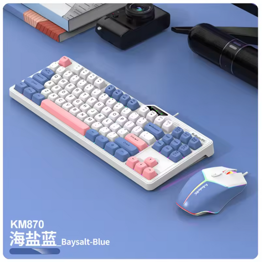 Viper KM87  Wired Mechanical Keyboard and Mouse Set – 87-Key Tactile Gaming and Office Combo