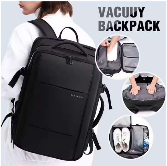 Expandable Vacuum Seal Backpack with Portable Air Pump & TSA Lock