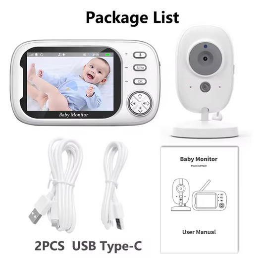 Simyke Dual-Camera Baby Monitor – Wireless Video Monitor with Two-Way Audio, Night Vision, and Lullabies