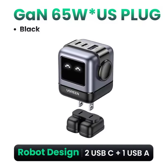 UGREEN Uno Robot GaN Charger – 30W Fast Charger with Smart Display