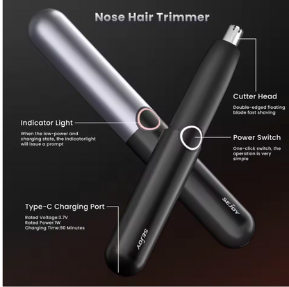 Dual-Edge Nose Hair Trimmer – Stainless Steel Nose & Ear Hair Clipper