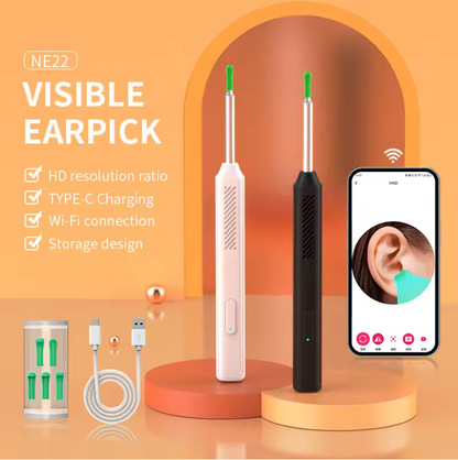 Wireless Visual Ear Wax Removal Tool – 1296P Smart Ear Cleaner with Camera and Otoscope