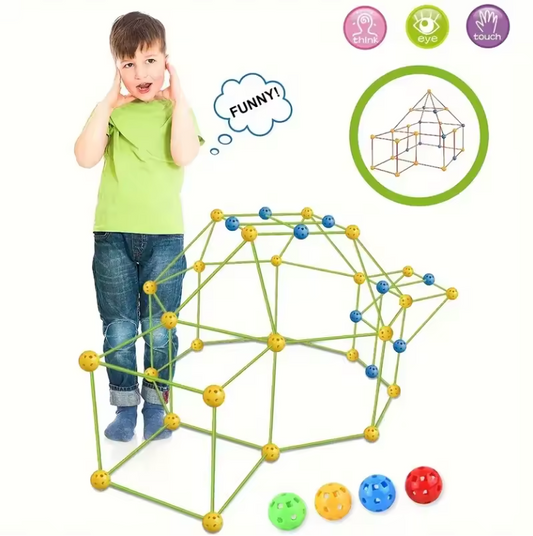 Creative Fort Building Kit – 68-Piece STEM Construction Toy for Kids