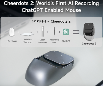 Cheerdots2 Multifunctional Air Mouse – Bluetooth Wireless Touchpad, Presentation Clicker, and Voice Recorder